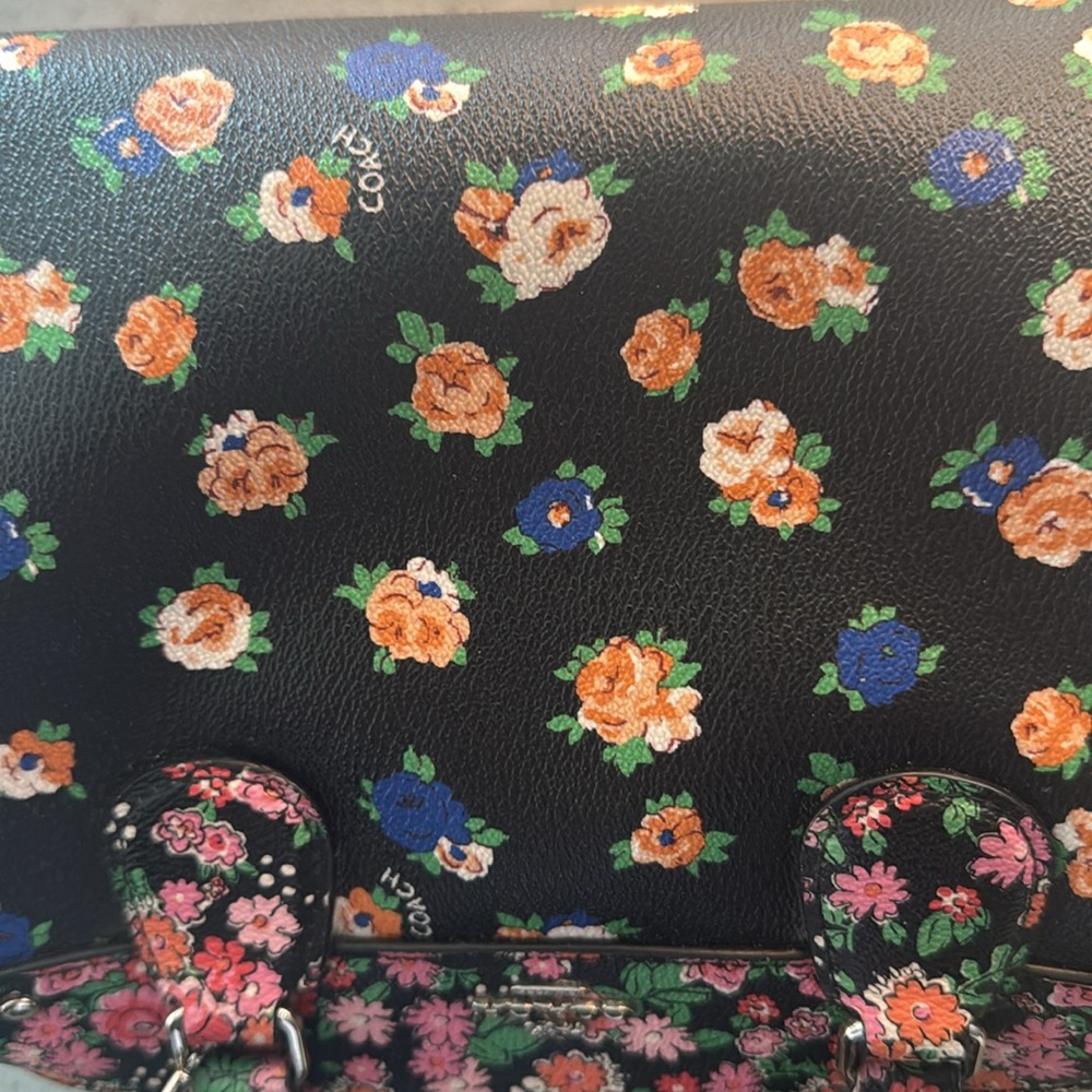 Coach satchel handbag Floral Pink Blue Black - Picture 7 of 10